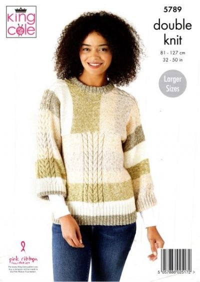 Knitting Pattern - King Cole 5789 - Harvest DK - Ladies Sweater & Jacket